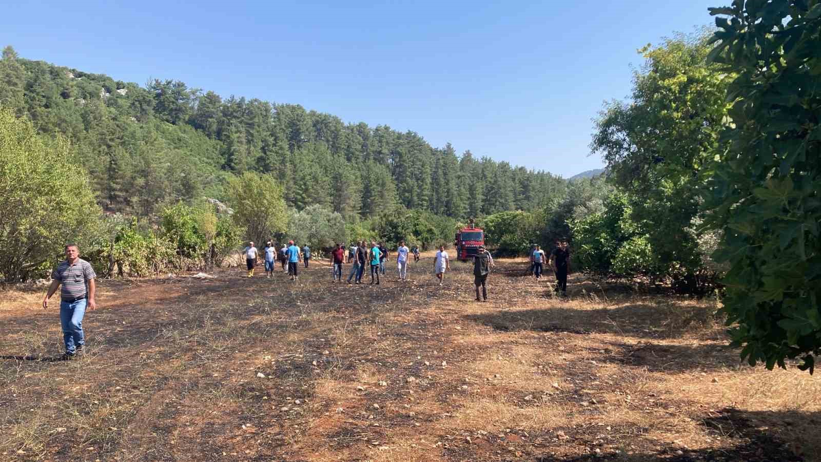 Bucak’ta çıkan arazi yangınında 1 dönüm alan yandı