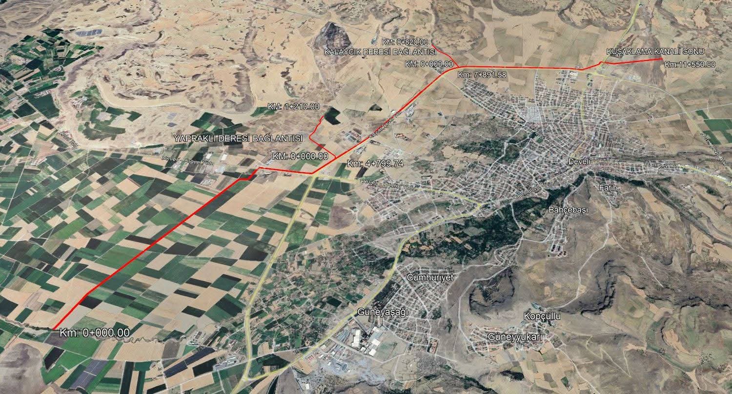 Erciyes Dağı taşkın ve kuşaklama kanalı projesi hızla devam ediyor