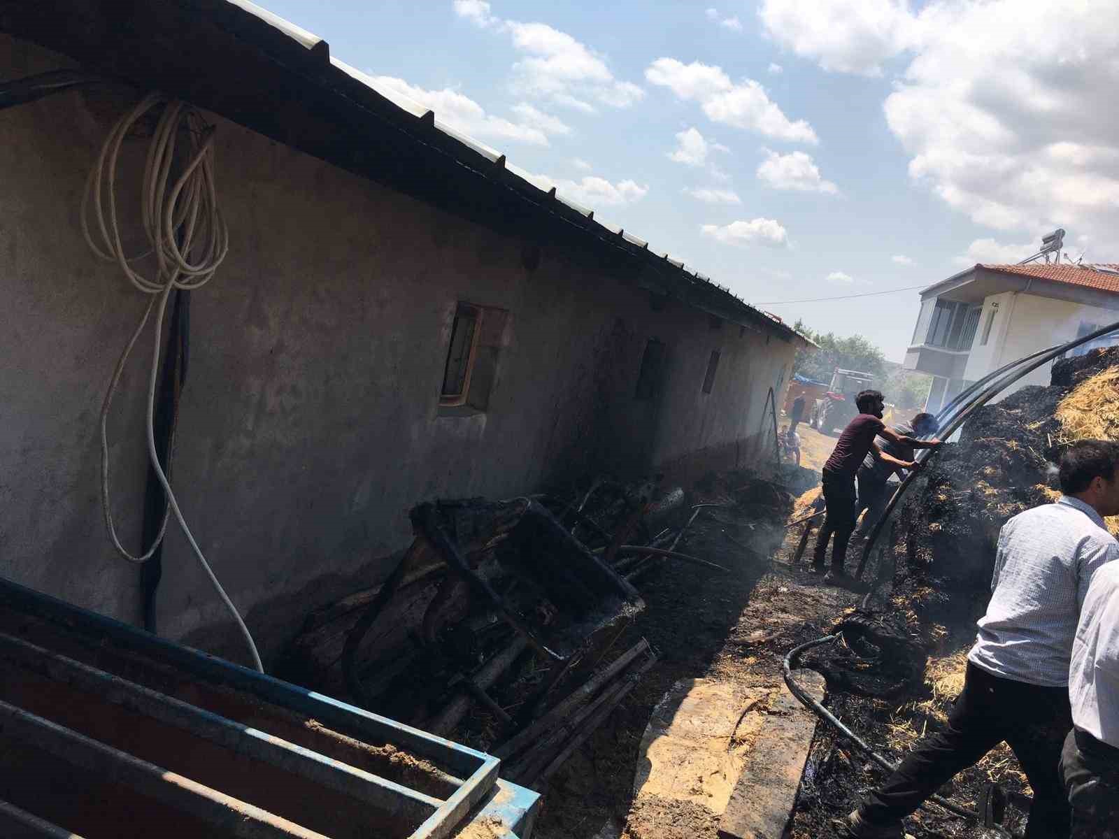 Çorum’da çıkan yangında 550 balya ot kül oldu