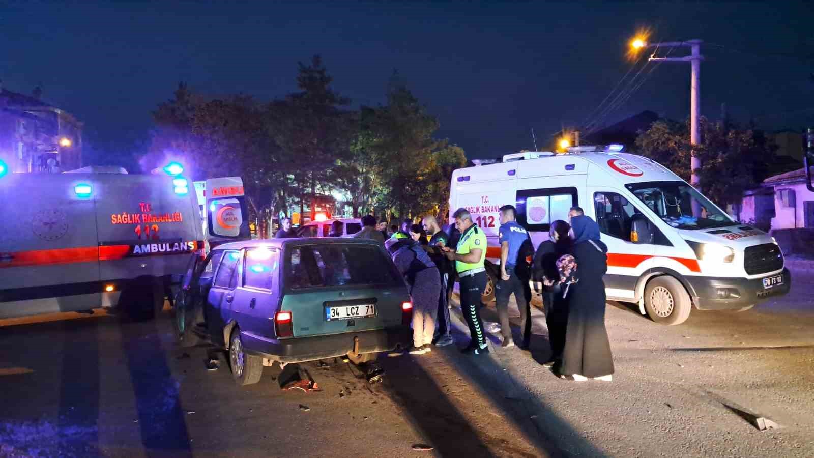 Karaman’da otomobil ile motosiklet çarpıştı: 2 yaralı