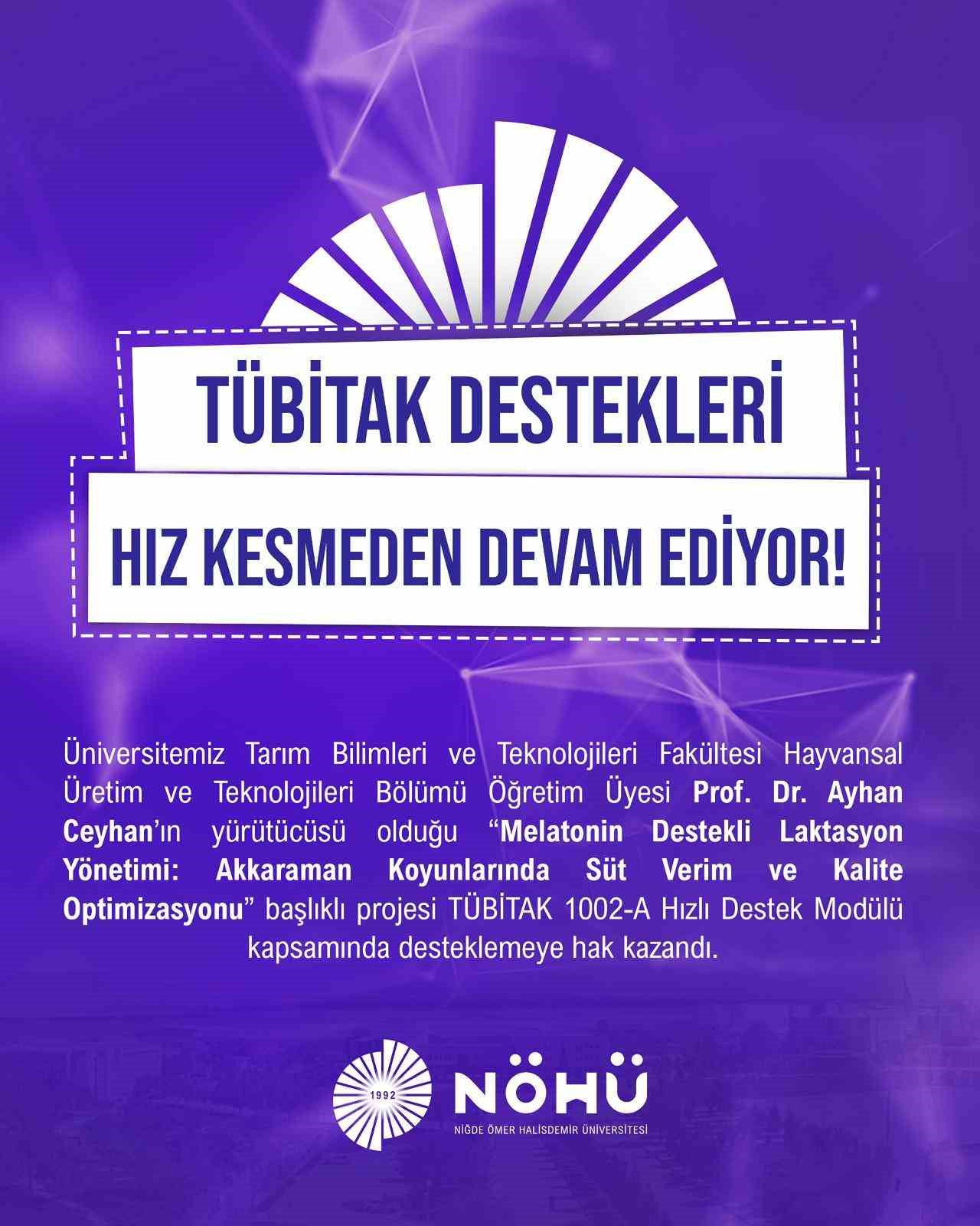 N&Ouml;H&Uuml;&rsquo;ye T&Uuml;BİTAK desteği hız kesmeden devam ediyor
