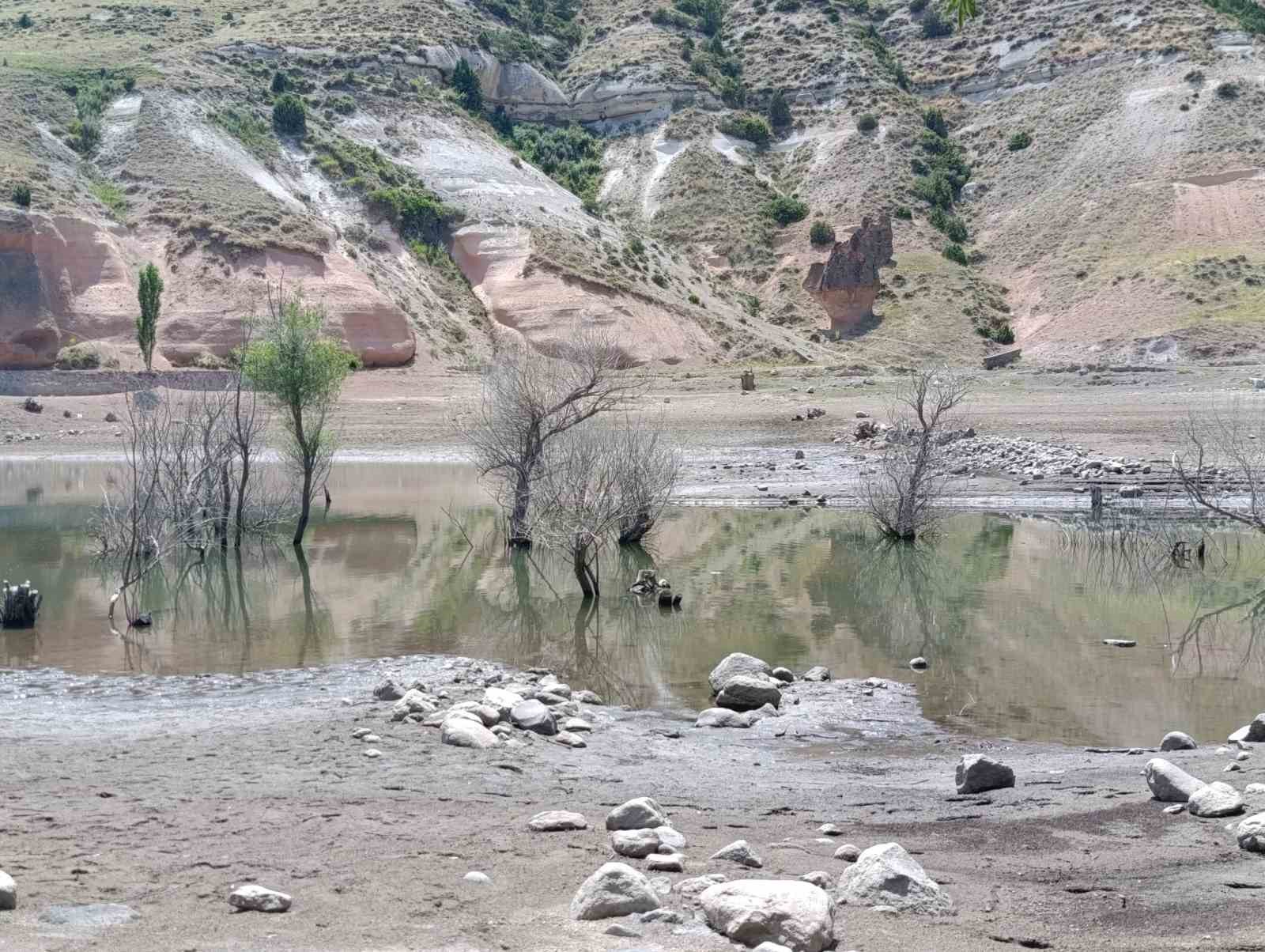 Karakurt Baraj Gölü’nde sular çekildi, tarihi köy yeniden ortaya çıktı