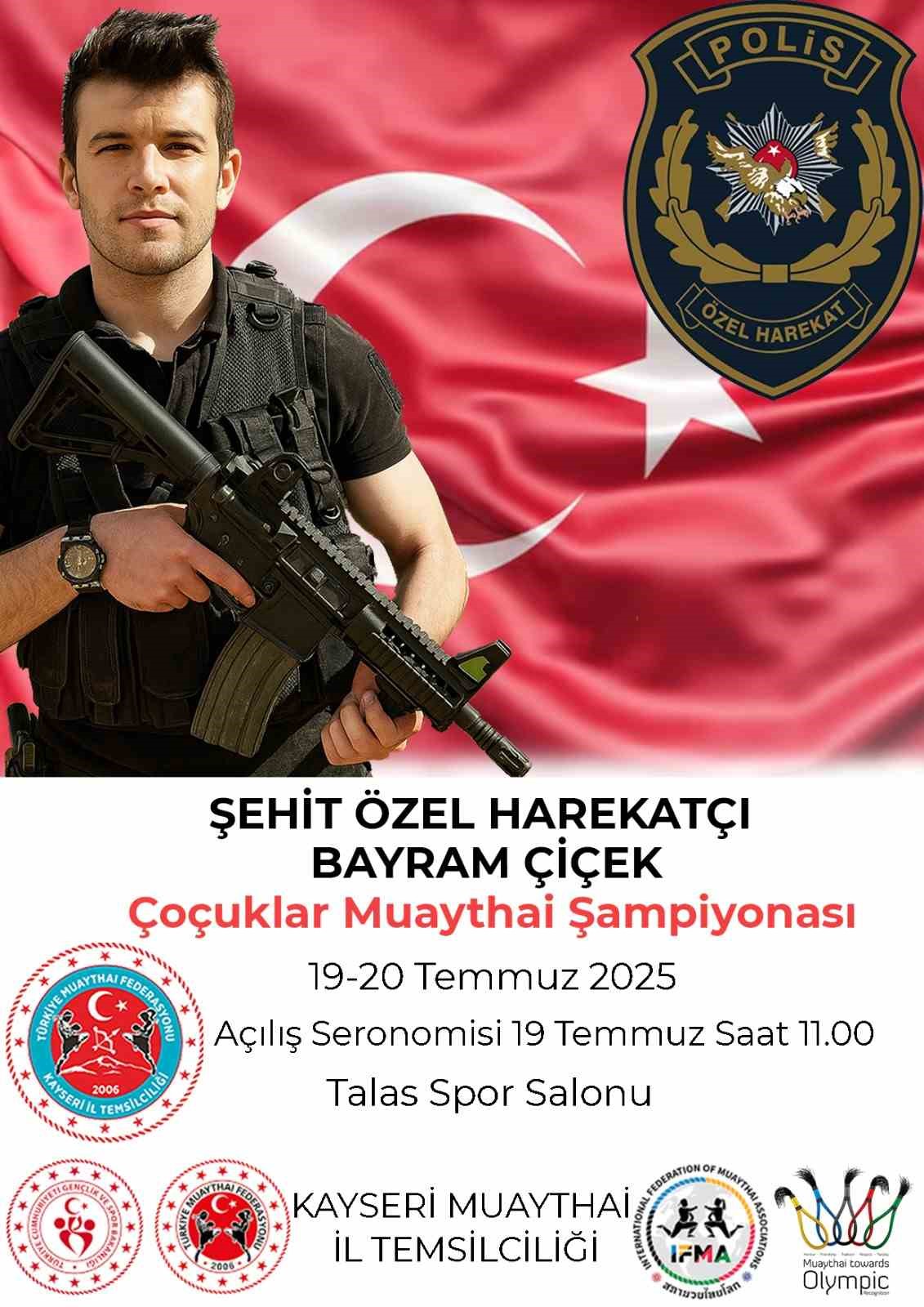 Şehit Özel Harekatçı Bayram Çiçek Çocuklar Muaythai Şampiyonası yapıldı
