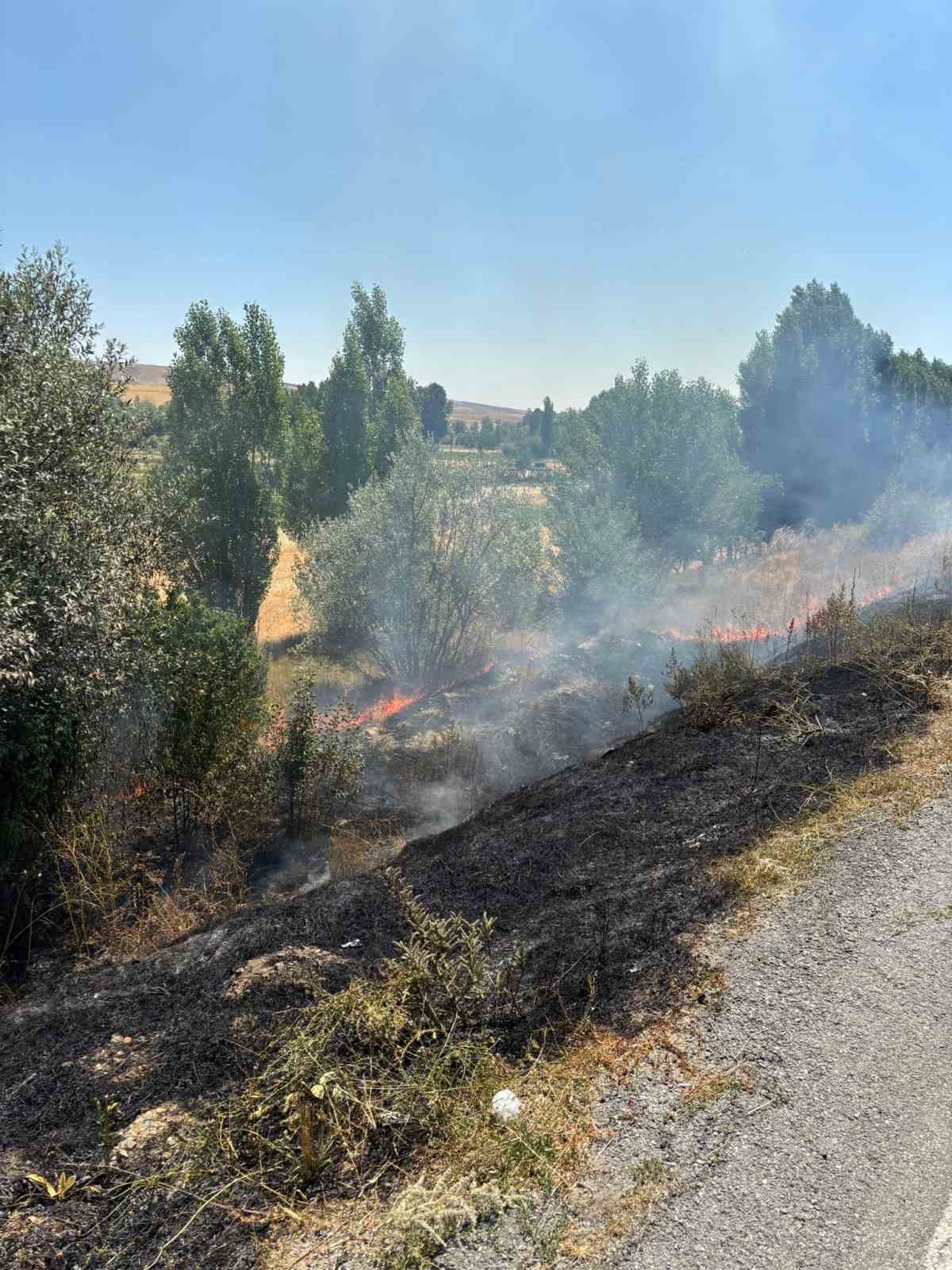 Anız yangınında 10 dönüm arazi yandı