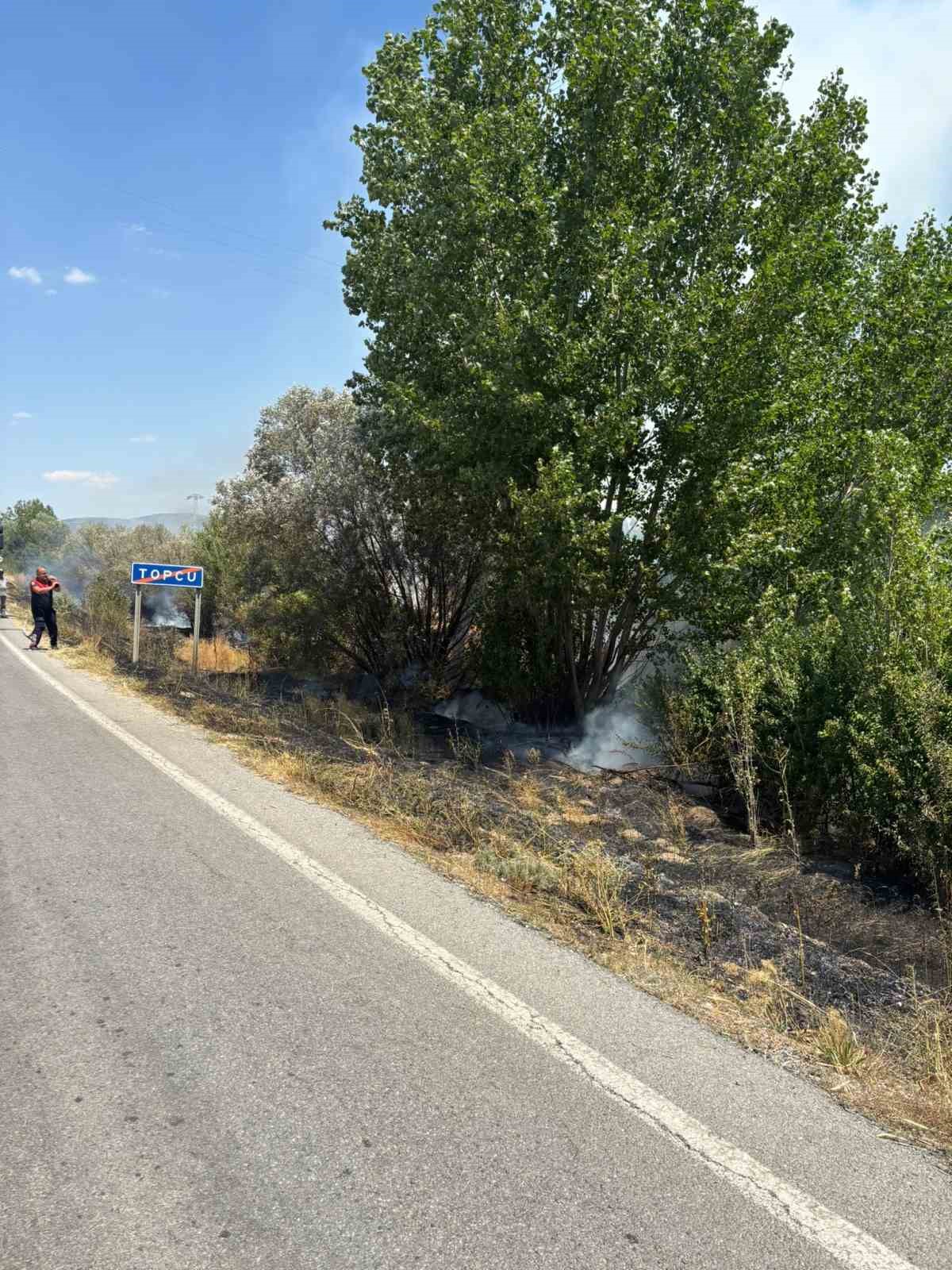 Anız yangınında 10 dönüm arazi yandı