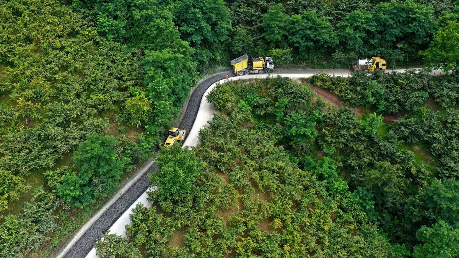 Ordu’nun sakin şehrinde sıcak asfalt çalışmaları
