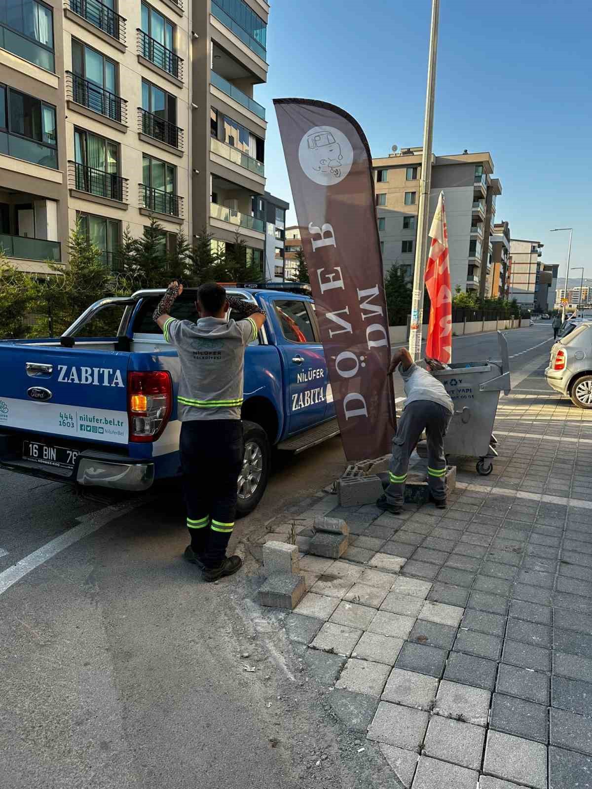 Nil&uuml;fer&rsquo;de kent estetiğini bozan tabelalara m&uuml;dahale
