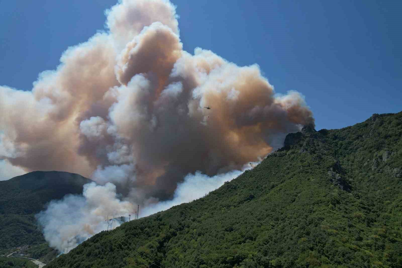 Sakarya&rsquo;daki orman yangını havadan g&ouml;r&uuml;nt&uuml;lendi
