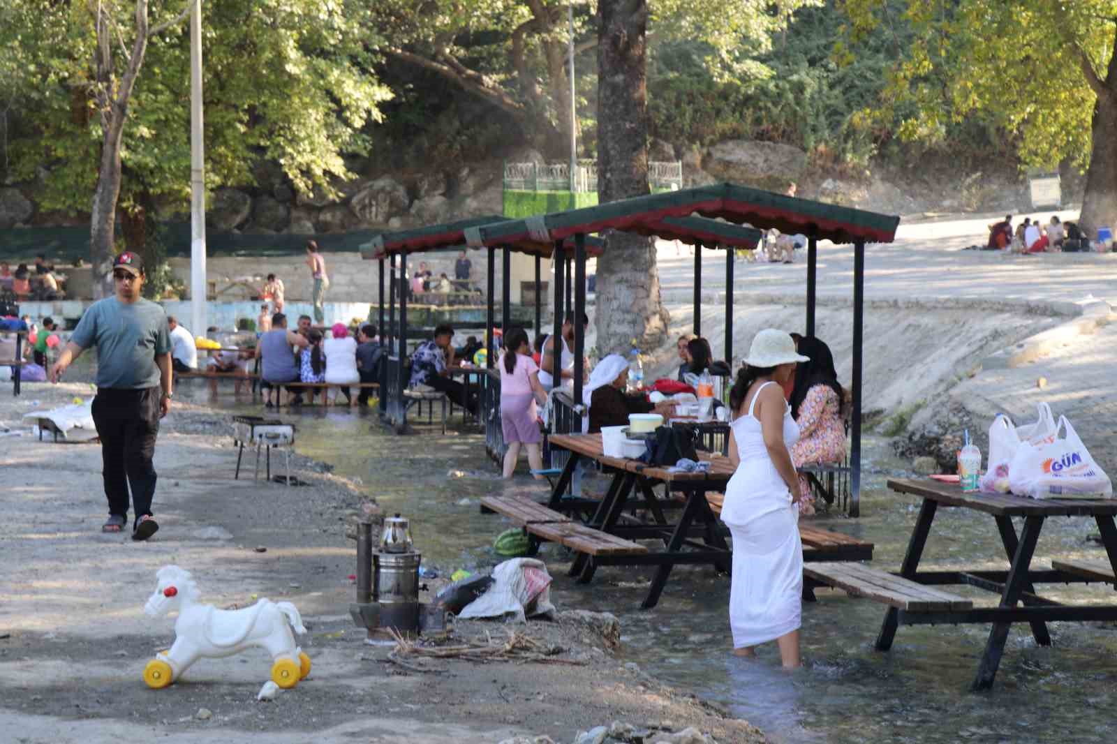 Sıcaklardan bunalan Denizlililer mesire alanlarına akın etti