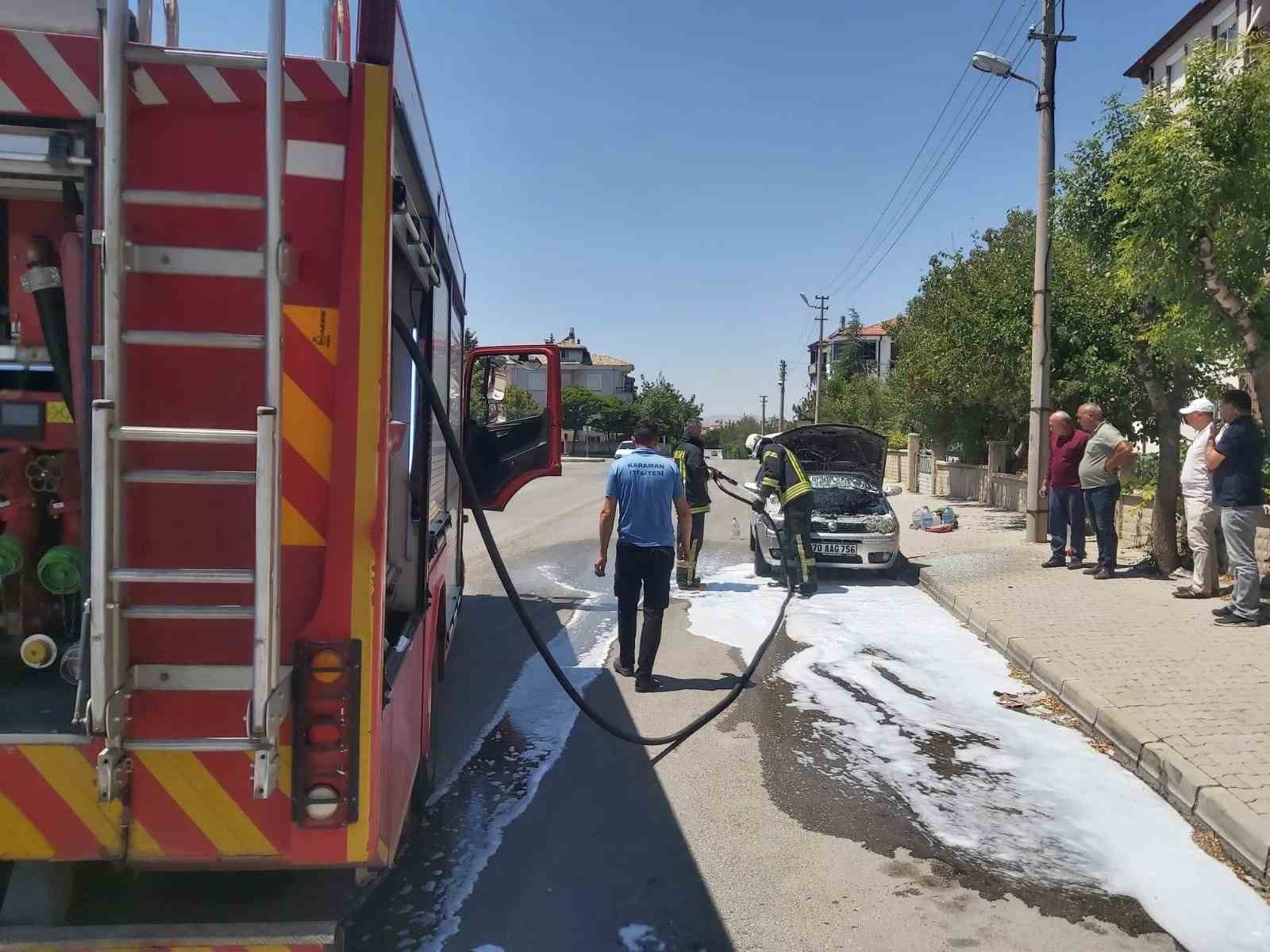 Karaman&rsquo;da oto yangını
