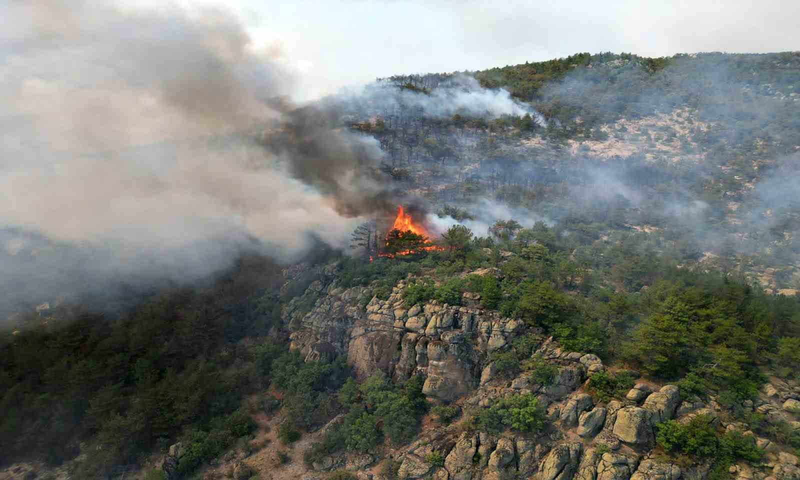 Yangın bölgesi havadan görüntülendi