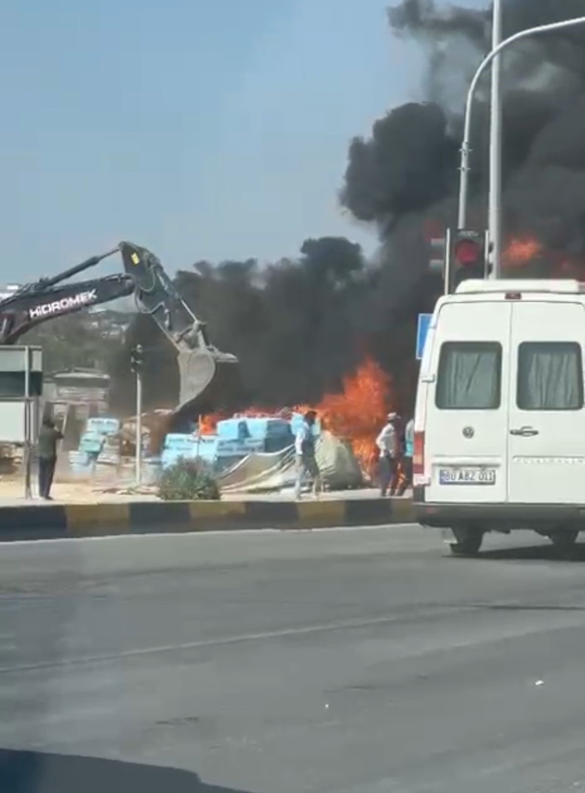 Nurdağı’ndaki rezerv alanda yangın