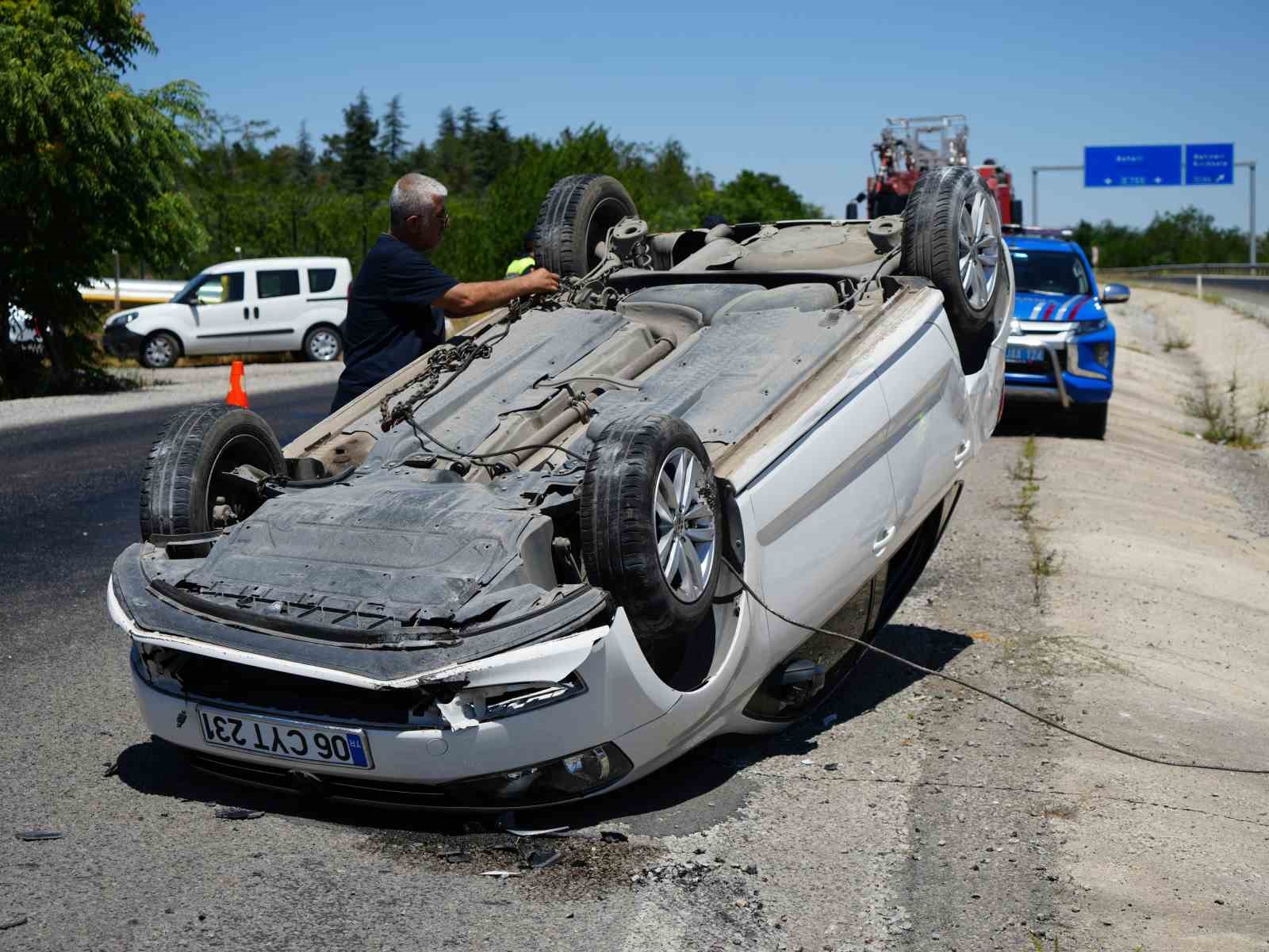 Kırıkkale’de otomobil takla attı: Aynı aileden 6 kişi yaralandı