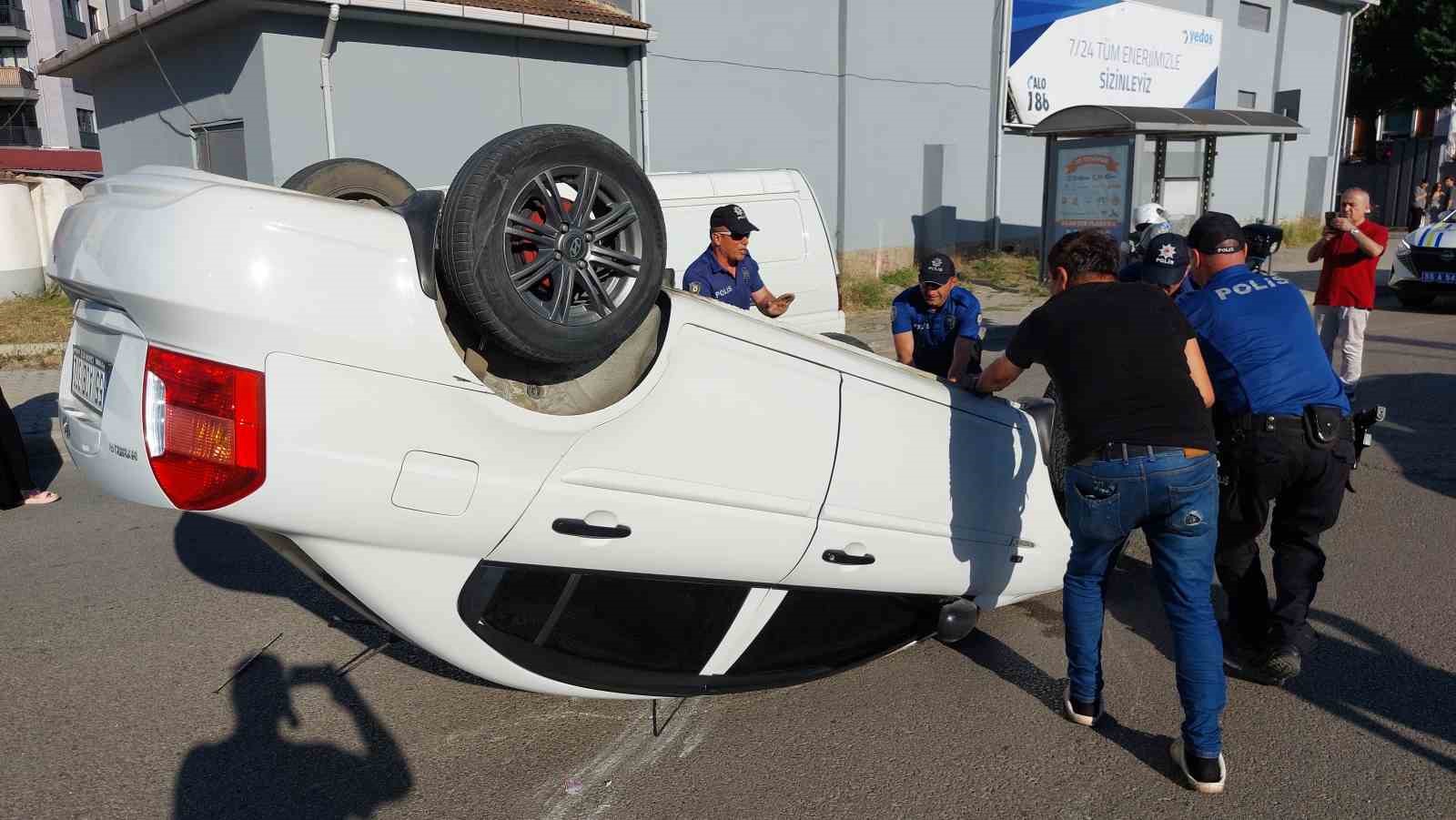 Samsun&rsquo;da otomobil takla attı: 1 yaralı
