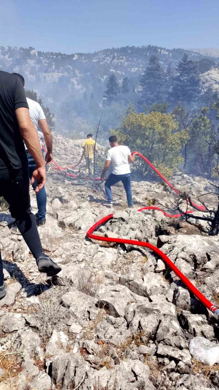 &Ccedil;&ouml;pl&uuml;kte başlayan yangın ormana sı&ccedil;radı
