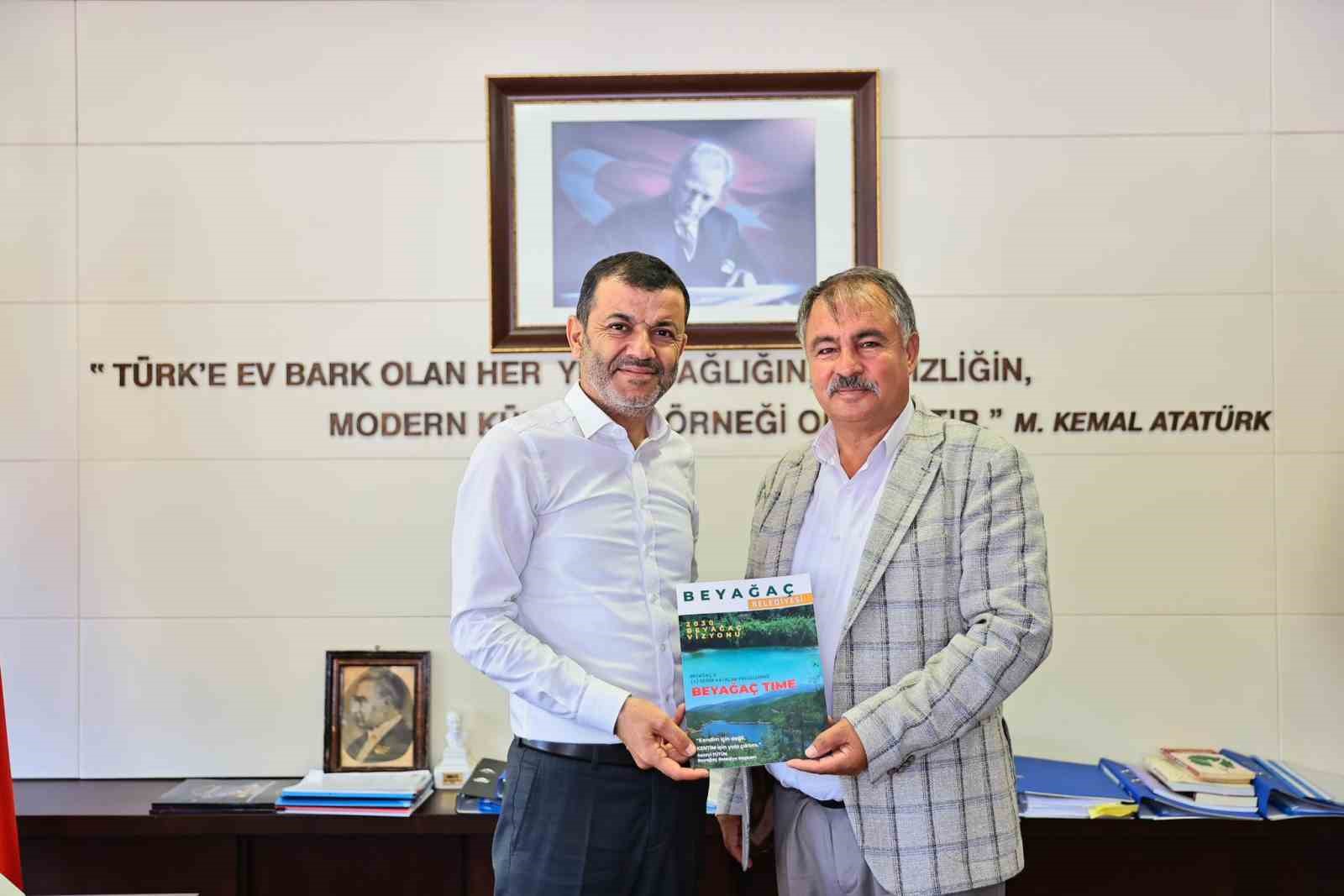 Başkan Pütün ‘Beyağaç Time’ projelerini Vali Coşkun ve Çavuşoğlu’na anlattı
