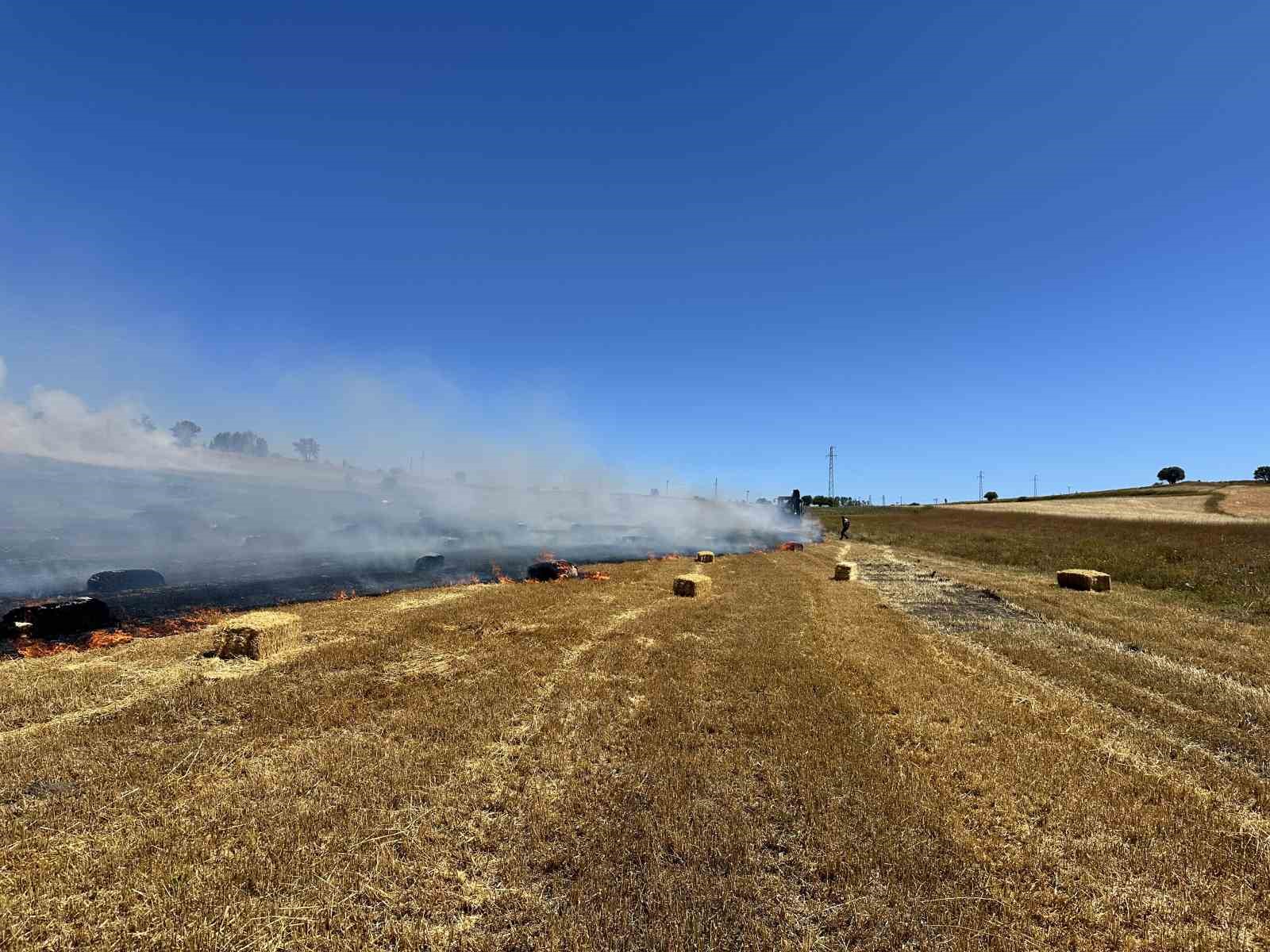 Saman balyası yangını ormana sıçradı