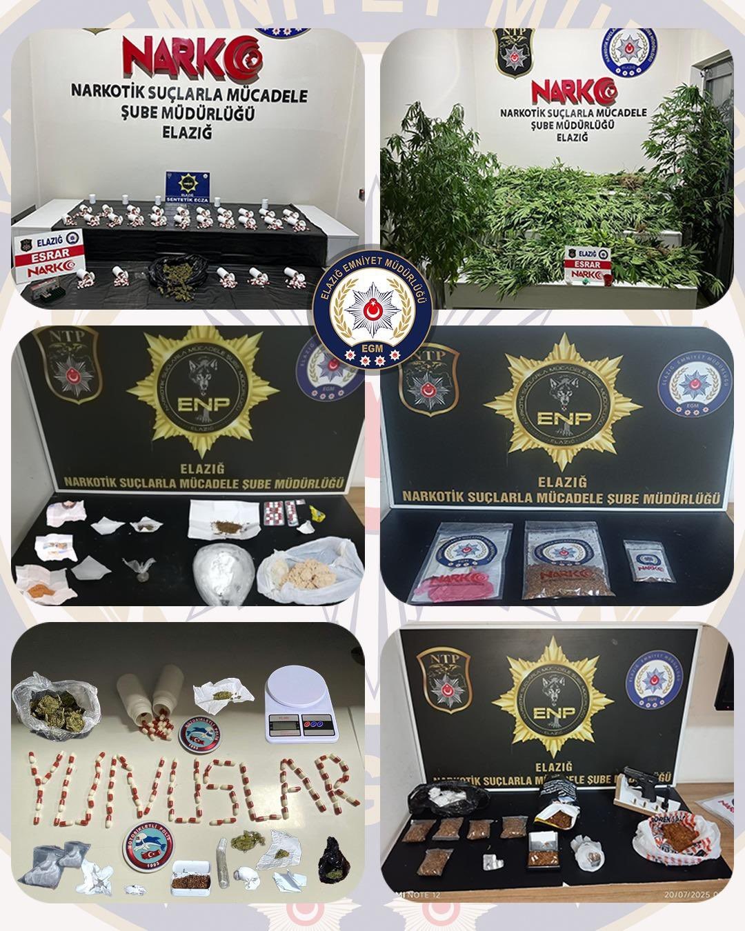 Elazığ’da uyuşturucu operasyonu: 10 tutuklama