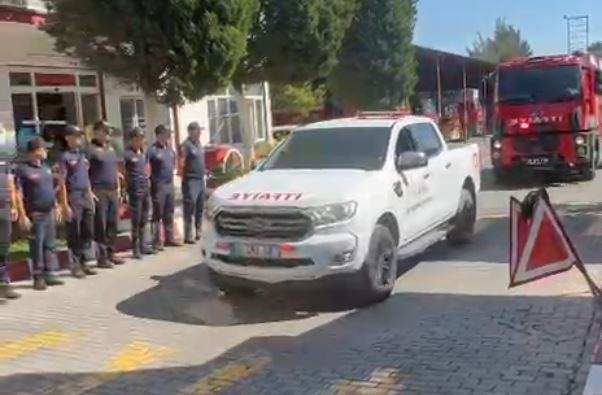 Aydın Büyükşehir Belediyesi İtfaiyesi Uşak yangınına müdahale için yola çıktı