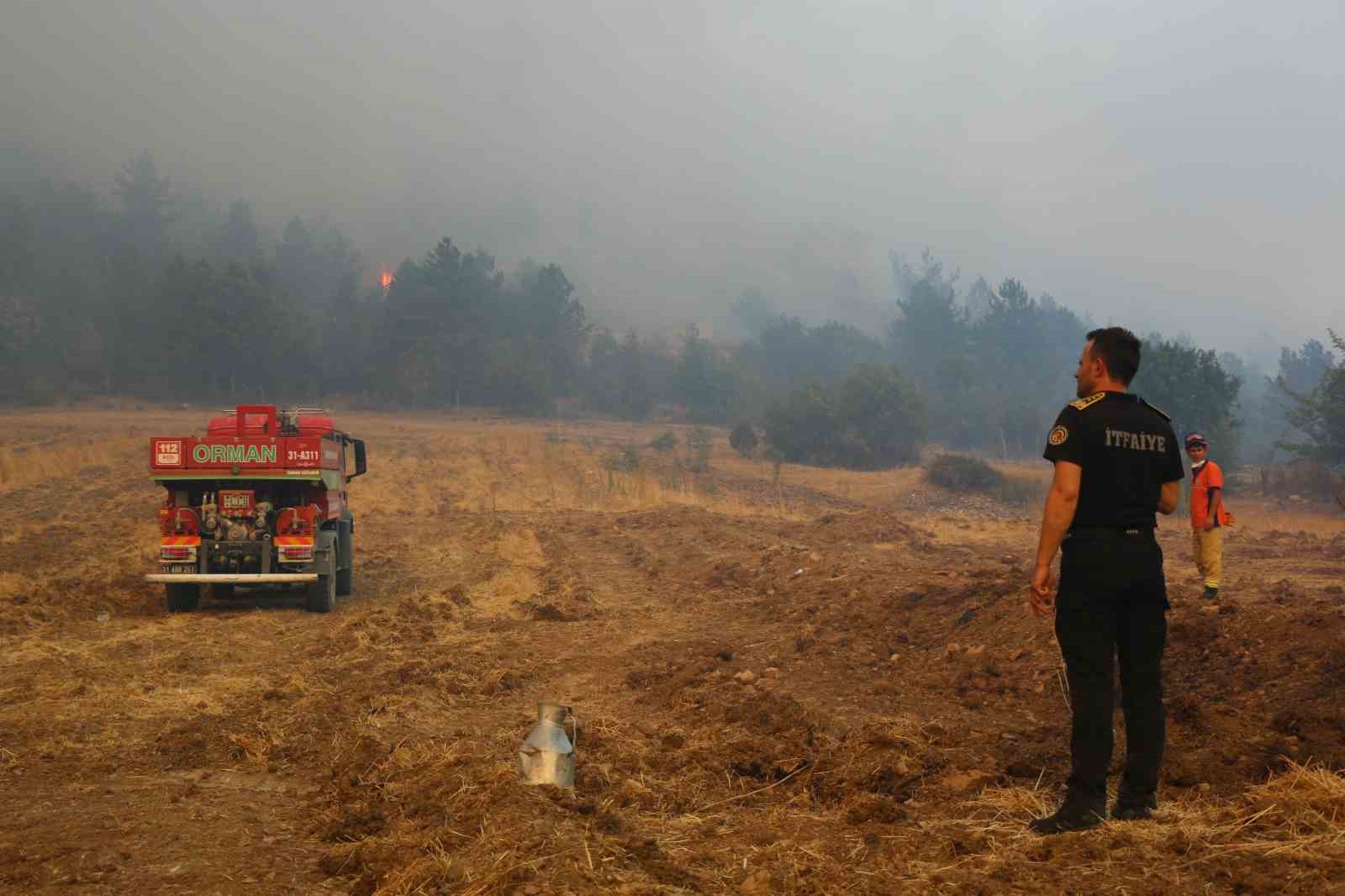 Orman yangının evlere sıçramaması için yoğun mücadele veriliyor