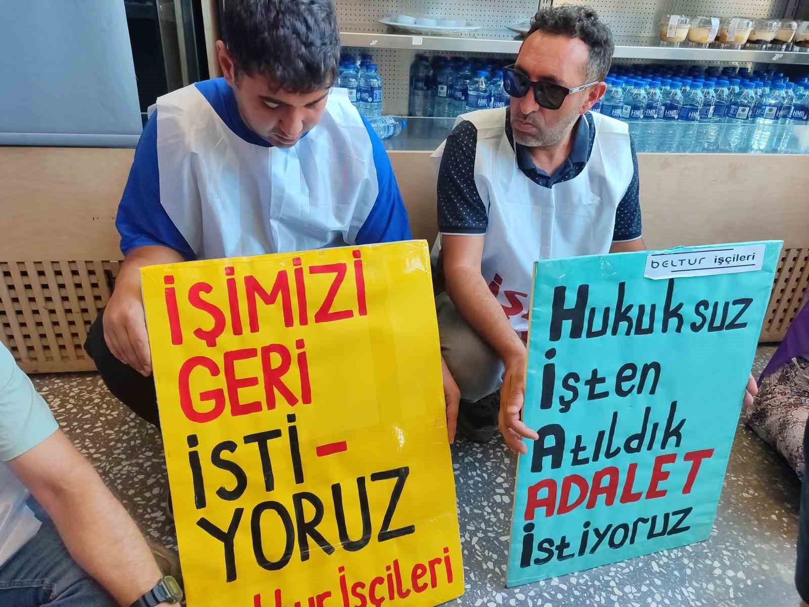 Beltur&rsquo;dan atılan 3 iş&ccedil;i eylem yaptı
