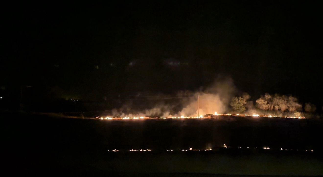 Iğdır’da çıkan anız yangını gün boyu sürdü