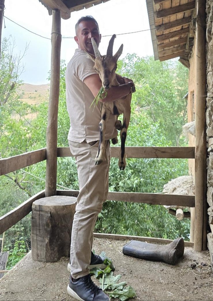 Bahçesaray’da bitkin dağ keçisine şefkat eli