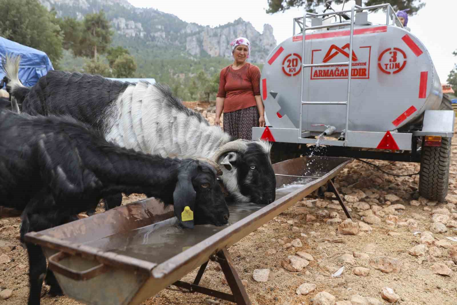 Belediyenin sulama tankeri desteği Mersin&rsquo;deki Y&ouml;r&uuml;klerin y&uuml;z&uuml;n&uuml; g&uuml;ld&uuml;rd&uuml;
