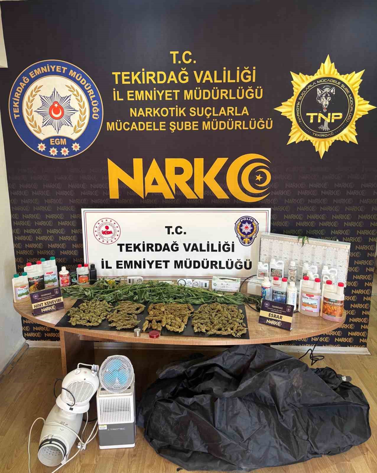 Tekirdağ’da uyuşturucu operasyonu: Esrar ve kenevir ele geçirildi