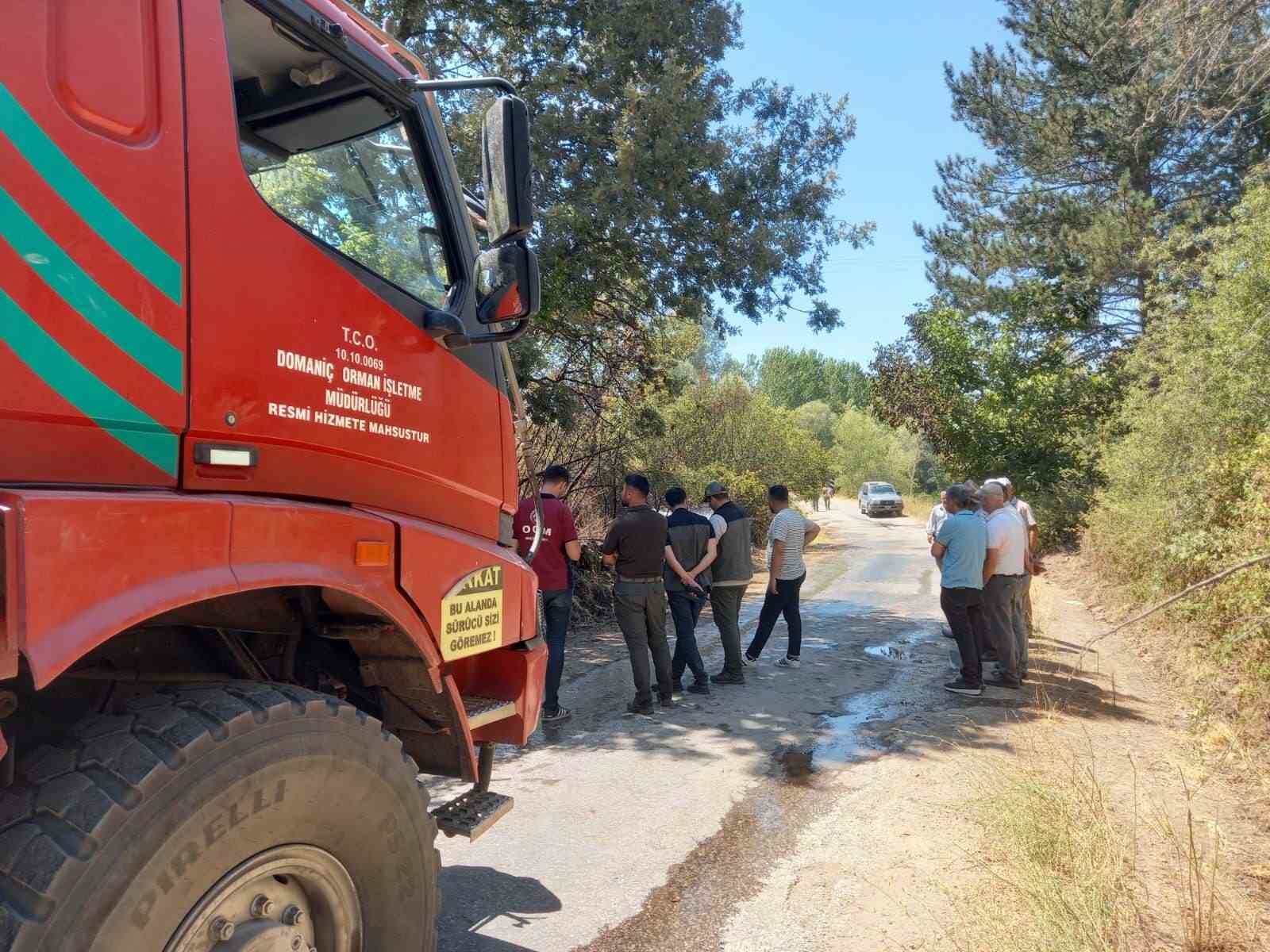 Domani&ccedil;&rsquo;te bah&ccedil;elik alanda &ccedil;ıkan yangın kısa s&uuml;rede kontrol altına alındı

