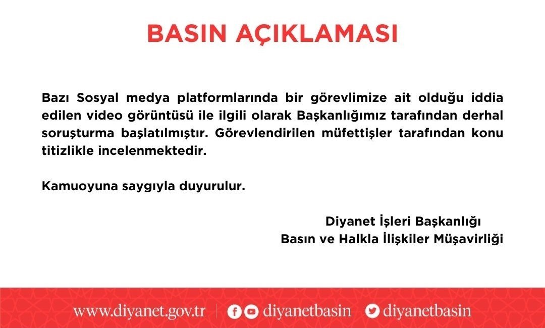 Diyanet’ten rüşvet iddiasına soruşturma