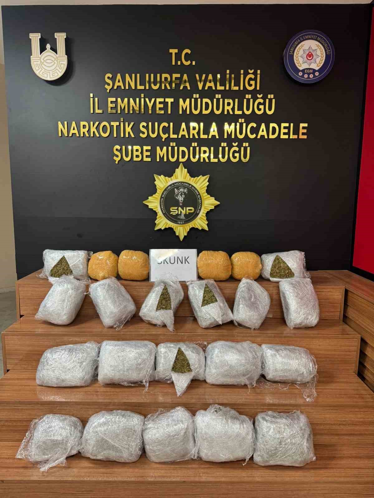 Şanlıurfa’da 25 kilogram uyuşturucu ele geçirildi