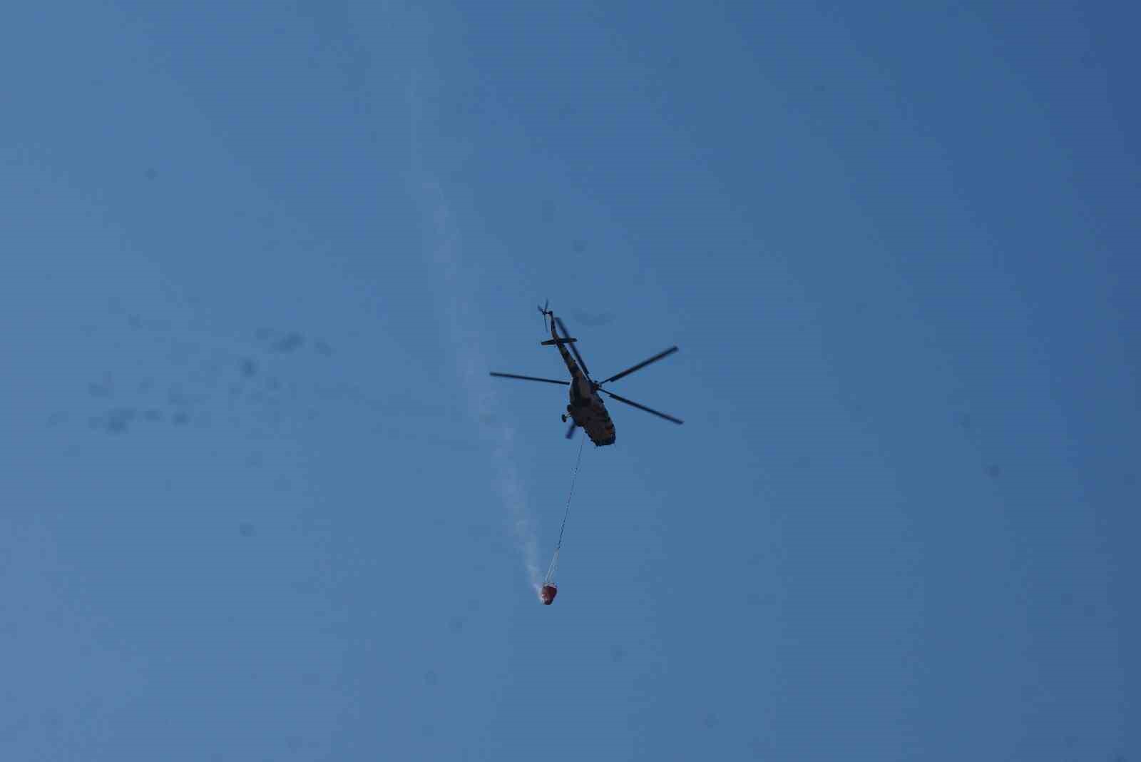 Zirai alanda başlayan yangın ormana sı&ccedil;radı m&uuml;dahale devam ediyor
