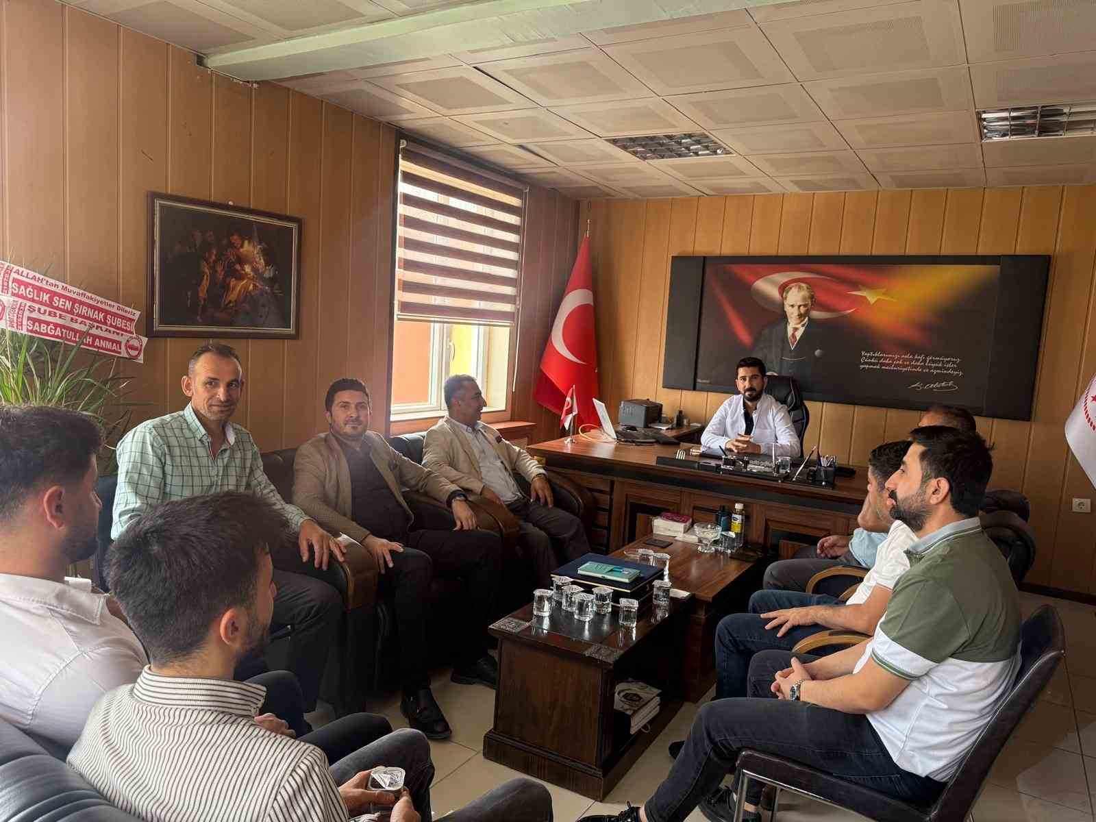 Şırnak Sağlık-Sen heyeti ADSM Başhekimi &Ccedil;ağdaş ile g&ouml;r&uuml;şt&uuml;
