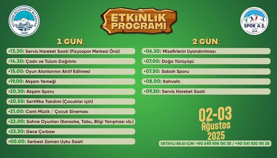 Kayserililer, sıcak yaz g&uuml;nlerinde doğa kampı ile nefes alıyor
