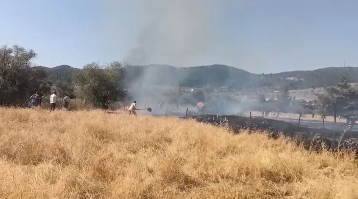 Tavşanlı Balıköy’de çıkan yangın büyümeden söndürüldü