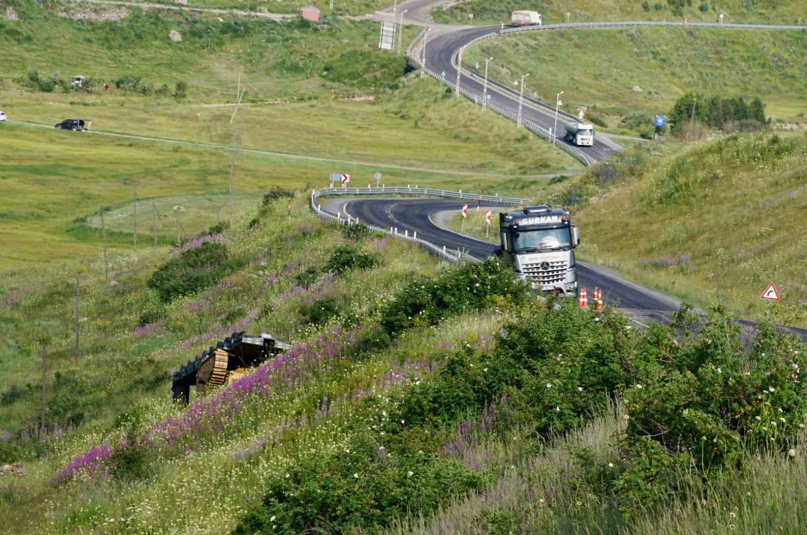 TIR’dan ayrılan dozer yüklü dorse dereye uçtu
