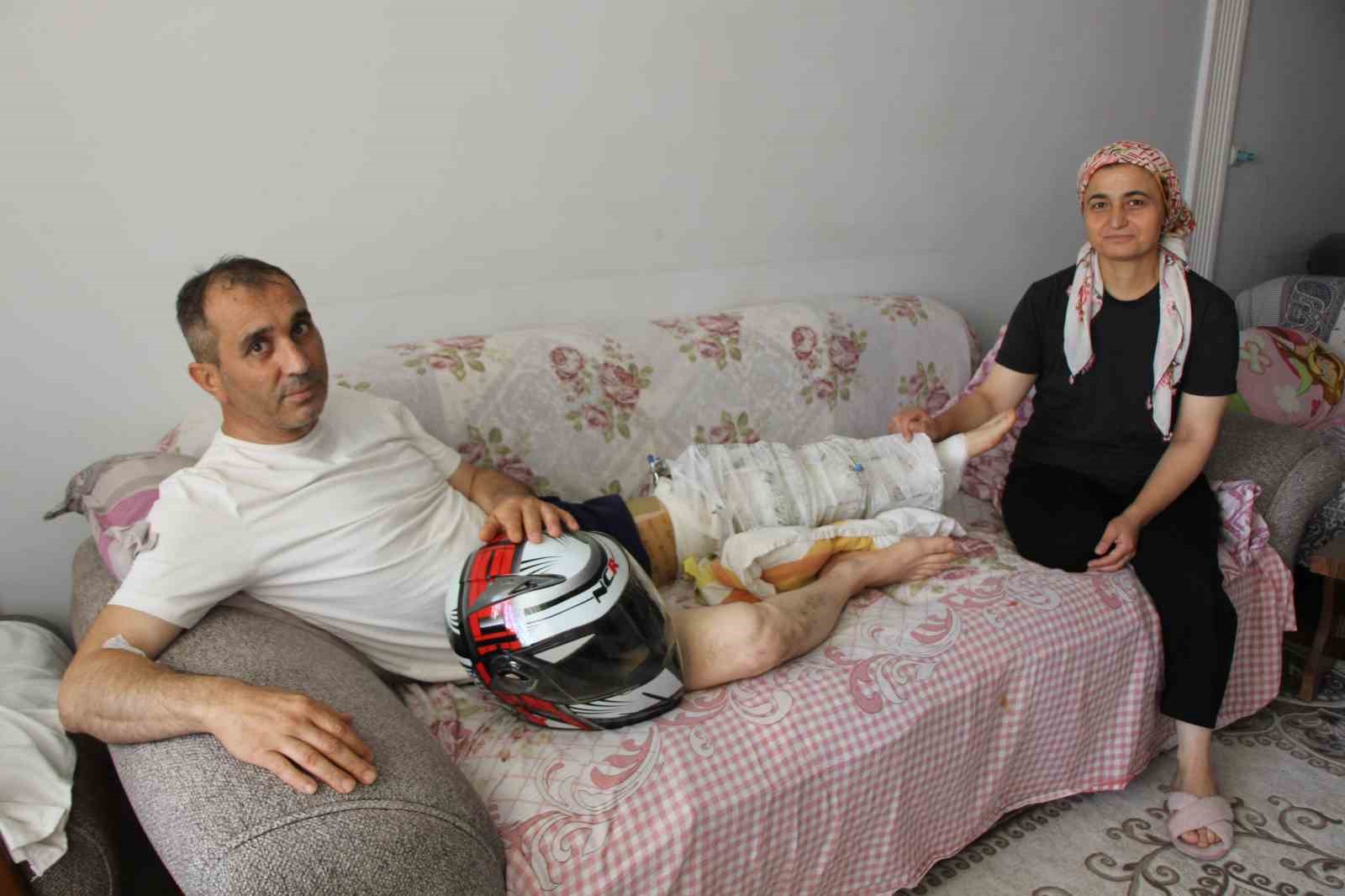 Otomobille çarpışan motosikletin sürücüsü havada takla attı: "Beni kurtaran başımdaki kask oldu"
