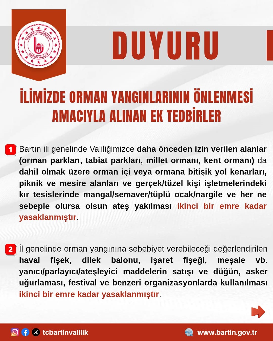 Orman yangınlarını &ouml;nlemek i&ccedil;in havai fişek ve meşale kullanımı yasaklandı
