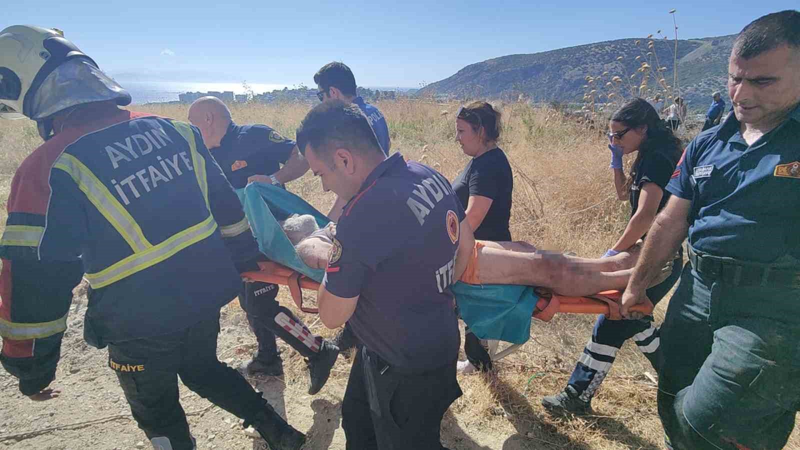 Patlıcan közlerken uçurumdan yuvarlandı