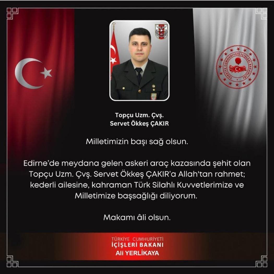 Edirne&rsquo;de askeri ara&ccedil; kazası: Şehit Uzman &Ccedil;avuş t&ouml;renle memleketine uğurlandı
