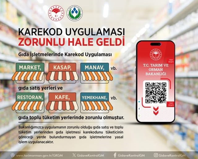 Gıda işletmelerinde karekod uygulaması zorunlu oldu