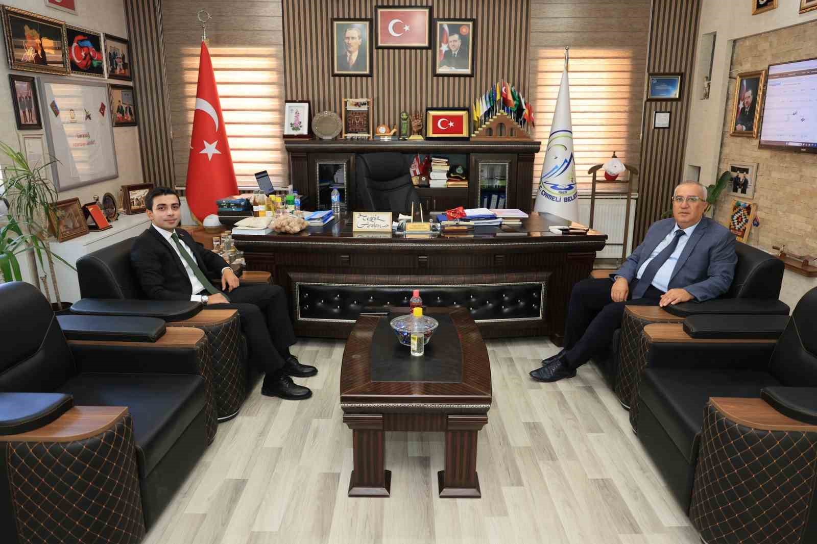 &Ccedil;ameli Kaymakamı Yıldırım&rsquo;dan Başkan Arslan&rsquo;a veda ziyareti
