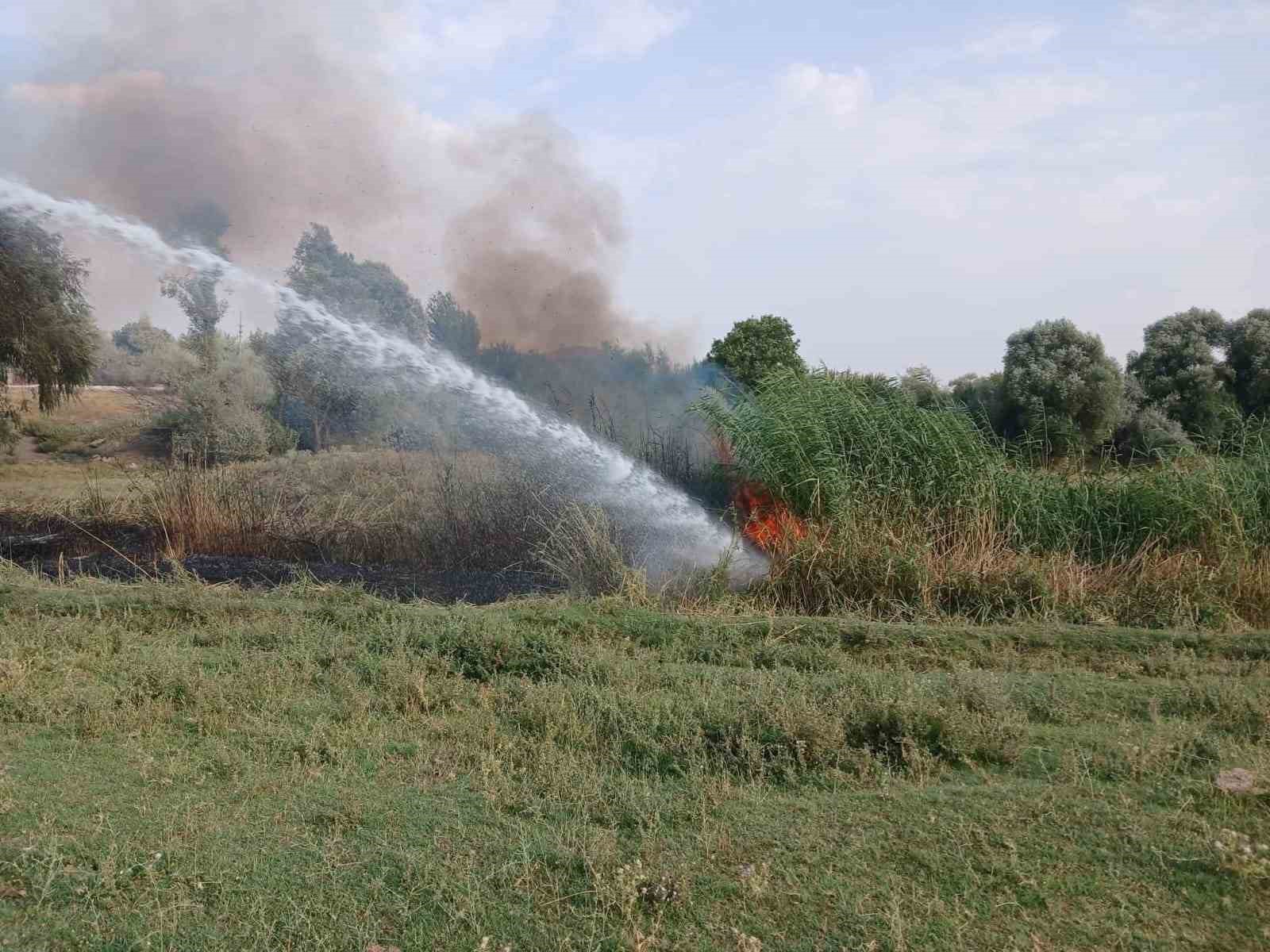 Ağa&ccedil;lık alanda &ccedil;ıkan yangın itfaiye ekiplerince s&ouml;nd&uuml;r&uuml;ld&uuml;
