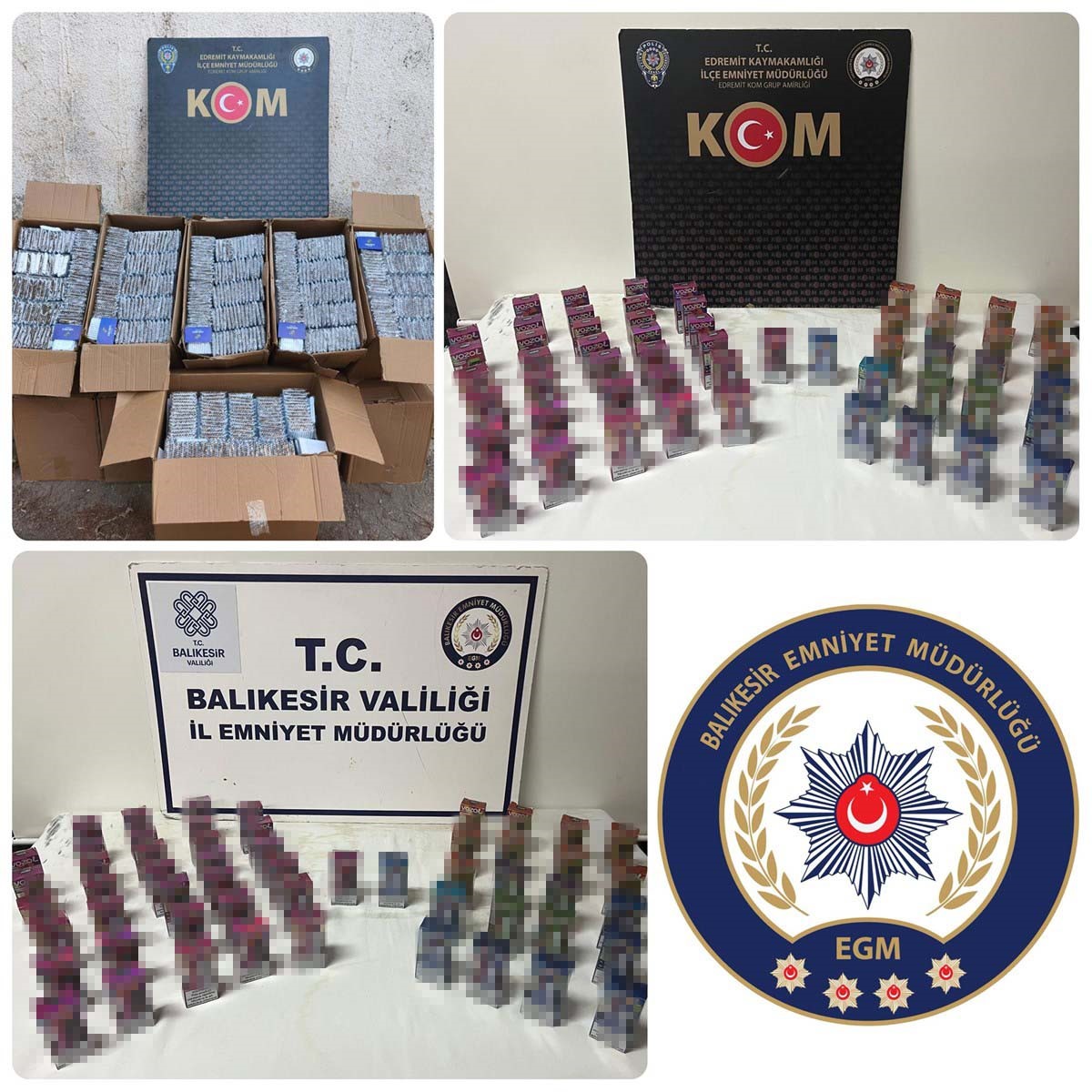 Edremit&rsquo;te ka&ccedil;ak t&uuml;t&uuml;n operasyonu: 8 g&ouml;zaltı
