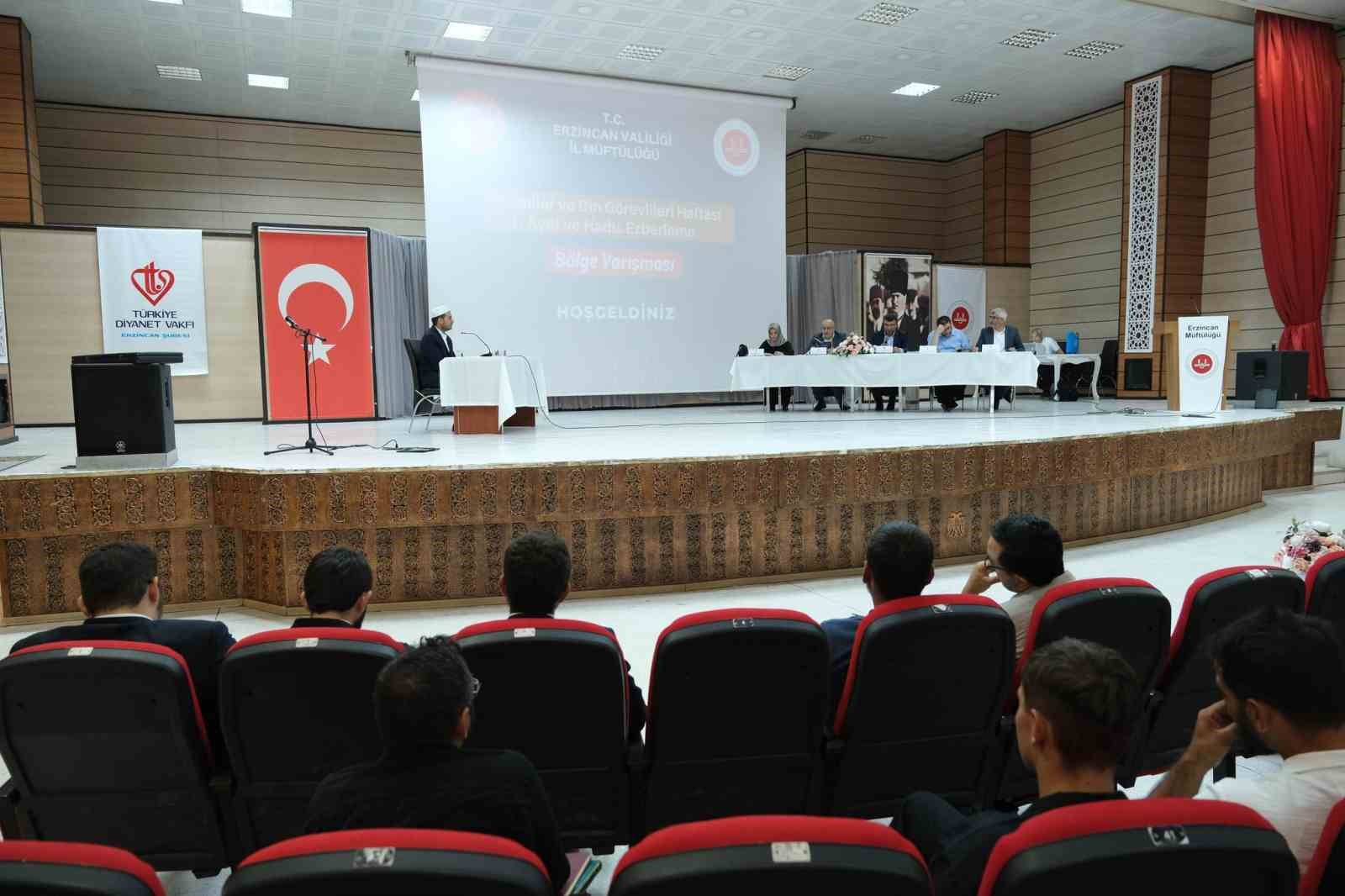 Ayet ve Hadis Ezberleme Yarışması Bölge Finali Erzincan’da gerçekleştirildi
