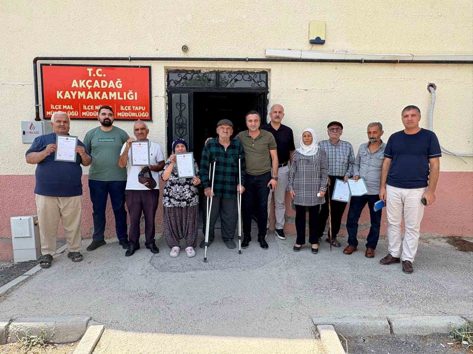 Akçadağ’da 28 yıllık tapu hasreti sona erdi