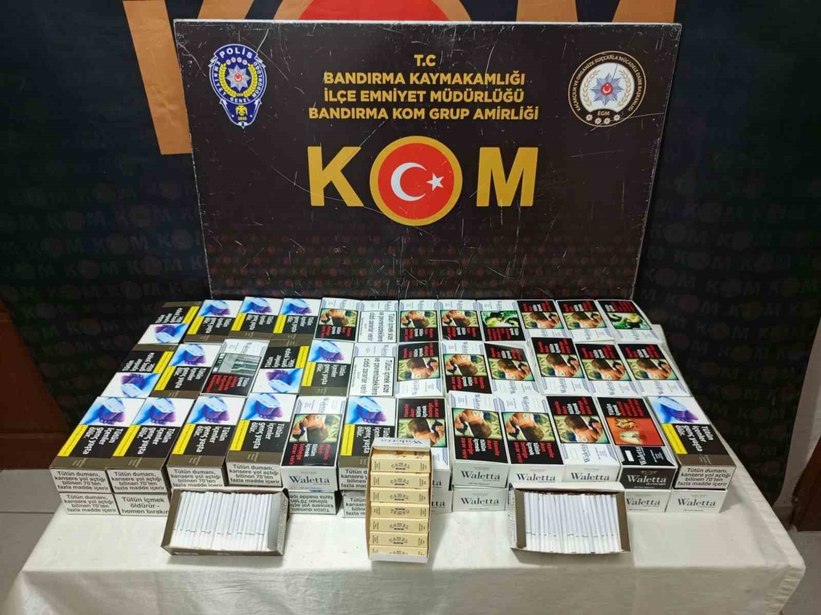 Bandırma’da kaçak makaron operasyonu