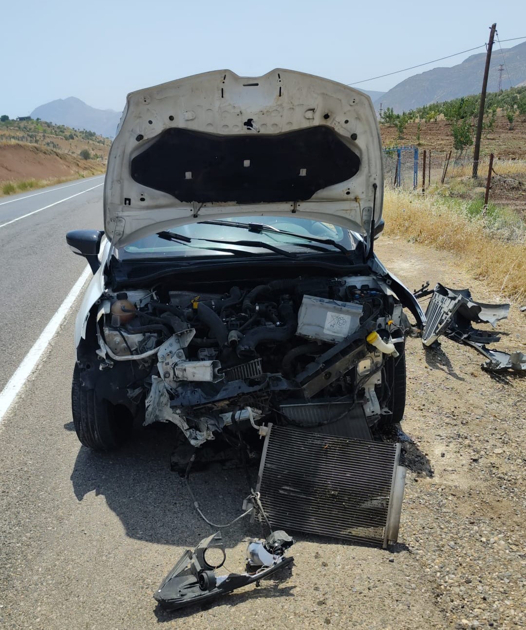 Siirt&rsquo;te maddi hasarlı trafik kazası
