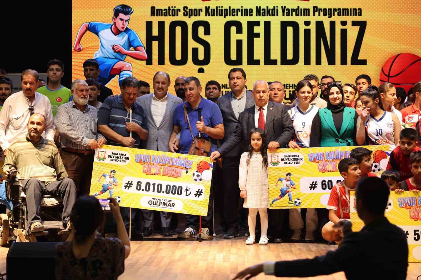 Şanlıurfa’da amatör spor kulüplerine 6 milyon lira destek
